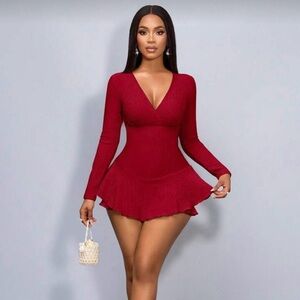 SHEIN V-Neck mini dress